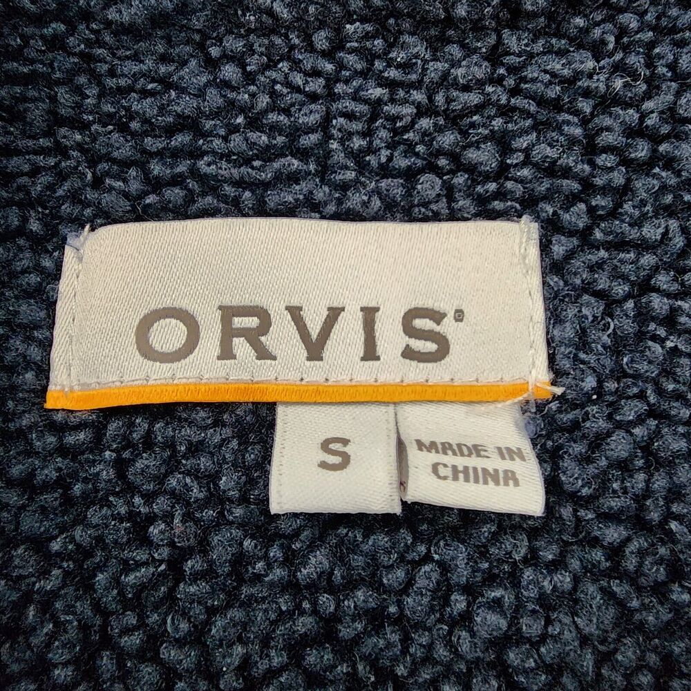 Orvis Shirt Womens Small Blue Green Plaid Fleece Lined Snap Shacket Elbow Patch - Picture 2 of 16